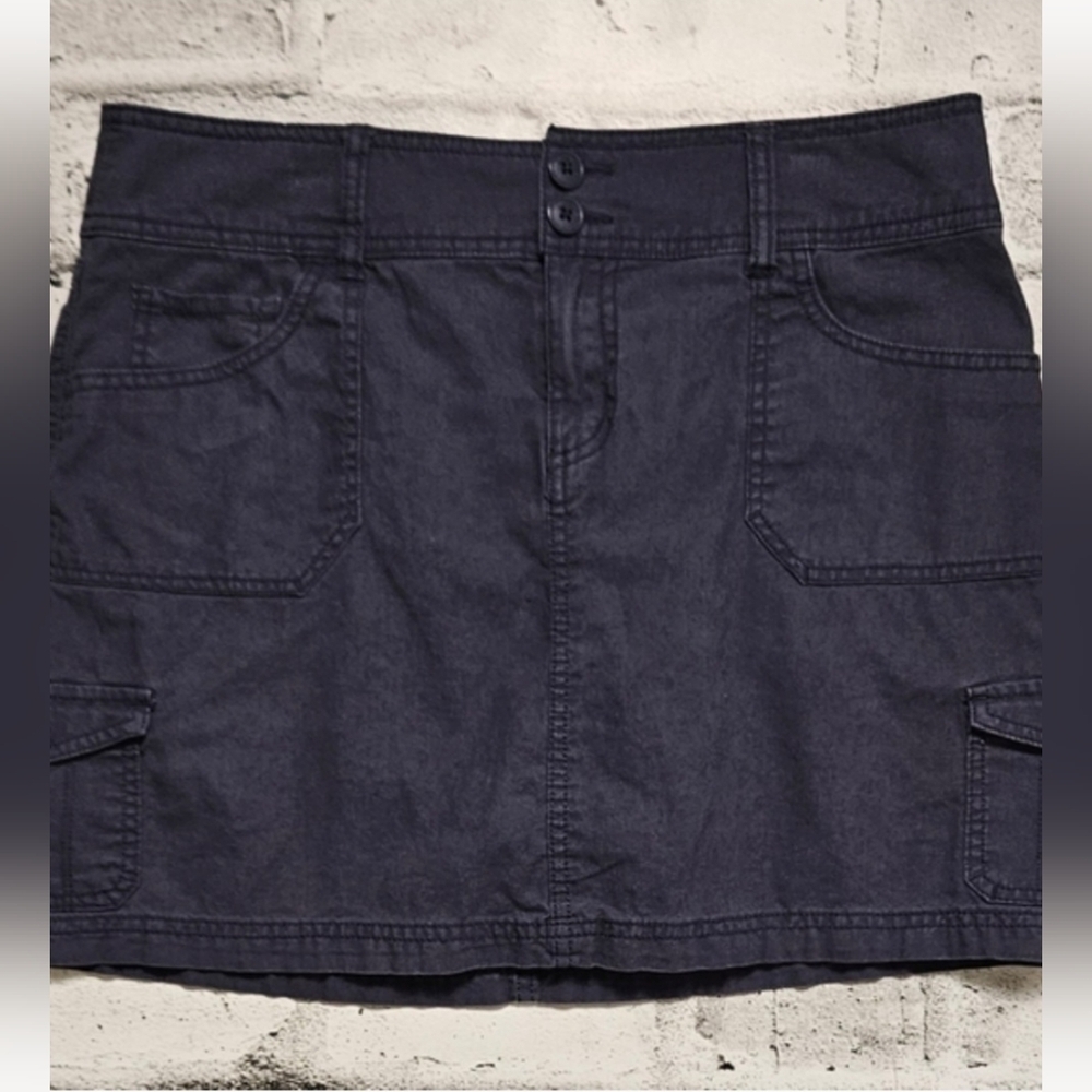 Beau Dawson Linen Blend Cargo Mini Skirt Gray Utility Womens 8 - Picture 3 of 7